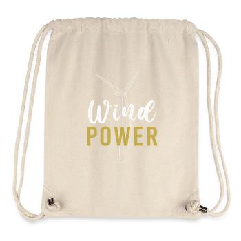 Windrad Windenergie Windkraft - Stanley/Stella recycelter Gym Bag - Naturweiß - Vorne