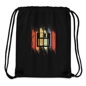 Retro Floppy Disk - Stanley/Stella Recycled Gym Bag - black - Front