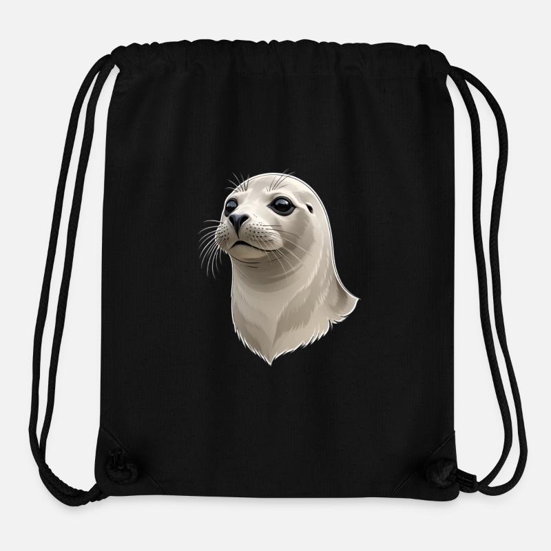 Seehund Kopf Illustration - Stanley/Stella recycelter Gym Bag - Schwarz