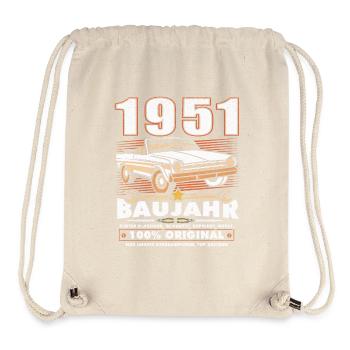 Baujahr 1951 Oldtimer Geburtstag Spruch 75 Jahre - Stanley/Stella recycelter Gym Bag - Naturweiß - Vorne