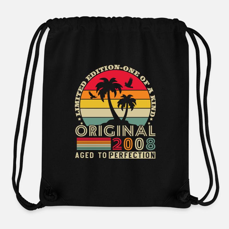2008 Vintage Retro Birthday Gift - Stanley/Stella Recycled Gym Bag - black
