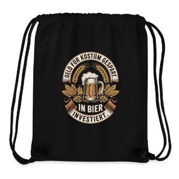 L’argent du carnaval économisé pour la fête costumée de bière et alcool - Sac à cordon recyclé Stanley/Stella - noir - Devant