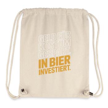 L’argent du carnaval économisé pour la fête costumée de bière et alcool - Sac à cordon recyclé Stanley/Stella - blanc naturel - Devant