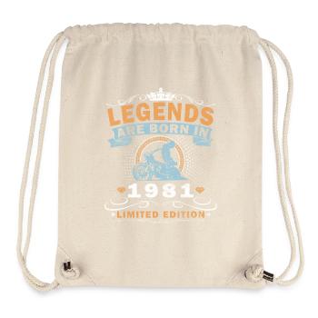 Naissance du motard vintage en 1981 - Sac à cordon recyclé Stanley/Stella - blanc naturel - Devant