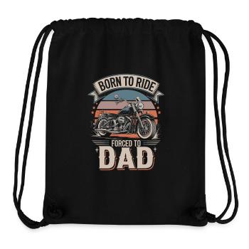  Born To Ride Forced To Dad Lustiger Biker Spruch - Stanley/Stella recycelter Gym Bag - Schwarz - Vorne