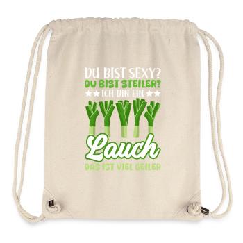 Salle de sport TU ES SEXY, TU ES PLUS RAIDE JE SUIS UN POIREAU - Sac à cordon recyclé Stanley/Stella - blanc naturel - Devant