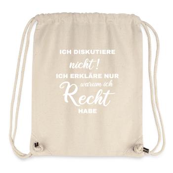 Je ne discute pas, j’explique juste pourquoi je - Sac à cordon recyclé Stanley/Stella - blanc naturel - Devant