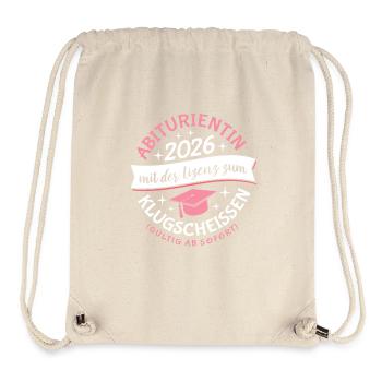 Abiturientin 2026 - Abitur - Klugscheißer Lizenz - Stanley/Stella recycelter Gym Bag - Naturweiß - Vorne