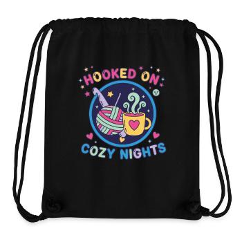 Accro aux nuits douillettes Amant du crochet Drôle - Sac à cordon recyclé Stanley/Stella - noir - Devant