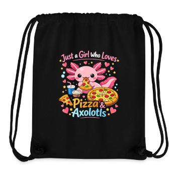 Pizza Axolotl Liebe Motiv - Stanley/Stella recycelter Gym Bag - Schwarz - Vorne