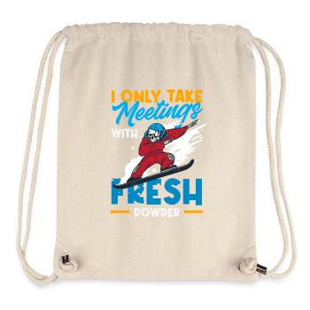 Snowboarding Snowboard Meeting Chairlift - Stanley/Stella Recycled Gym Bag - natural - Front