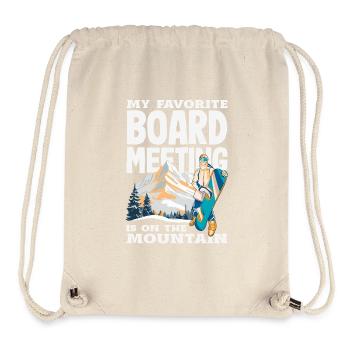 Snowboarding Snowboard Meeting Chairlift - Stanley/Stella Recycled Gym Bag - natural - Front