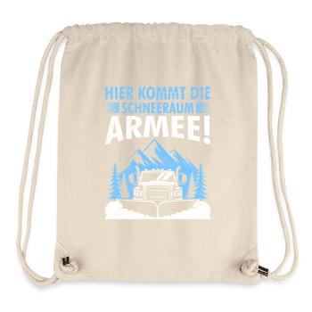 Winterdienst HIER KOMMT DIE SCHNEERÄUM ARMEE - Stanley/Stella recycelter Gym Bag - Naturweiß - Vorne