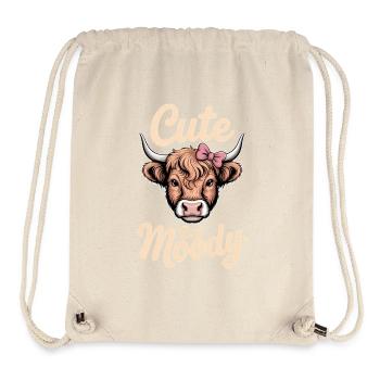 Highland Cattle Sayings Moody Funny Gift - Stanley/Stella Recycled Gym Bag - natural - Front