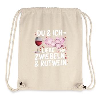 Toi et moi, on aime avec des oignons et du vin rouge pour - Sac à cordon recyclé Stanley/Stella - blanc naturel - Devant