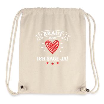 Mariée 2026 I SAY YES Mariage de fiançailles Proposition de mariage - Sac à cordon recyclé Stanley/Stella - blanc naturel - Devant