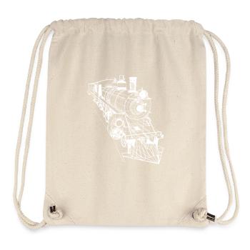 Locomotive Line Art - Stanley/Stella Recycled Gym Bag - natural - Front