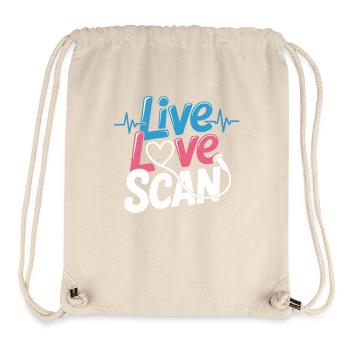 Live Love Scan Herzbeat - Stanley/Stella recycelter Gym Bag - Naturweiß - Vorne