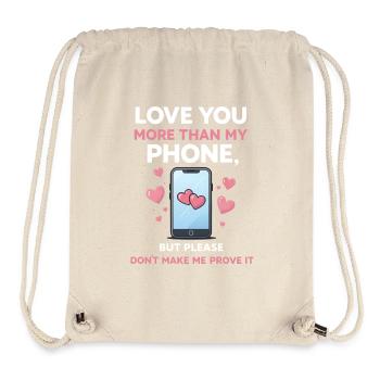 Smartphone drôle Téléphone portable Réseaux sociaux - Sac à cordon recyclé Stanley/Stella - blanc naturel - Devant