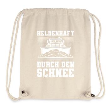 Schneeräumen HELDENHAFT DURCH DEN SCHNEE - Stanley/Stella recycelter Gym Bag - Naturweiß - Vorne