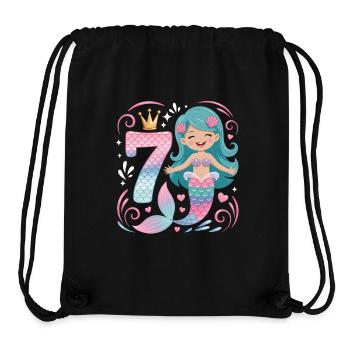Meerjungfrau 7. Geburtstag 7 Jahre - Stanley/Stella recycelter Gym Bag - Schwarz - Vorne