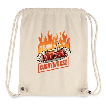 Équipe Currywurst | Flammes de la restauration rapide | Culte - Sac à cordon recyclé Stanley/Stella - blanc naturel - Devant