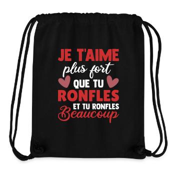 Humour Saint Valentin Homme Femme Couple Ronfles - Sac à cordon recyclé Stanley/Stella - noir - Devant