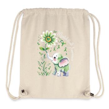 Éléphant pour la sensibilisation à la santé mentale - Sac à cordon recyclé Stanley/Stella - blanc naturel - Devant