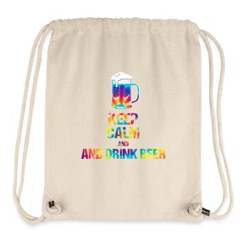 Keep  Calm and drink beer Tie-Dye - Stanley/Stella recycelter Gym Bag - Naturweiß - Vorne