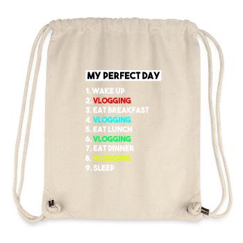 Mein perfekter Tag Vlogging-Zeitplan – Creator-Kunst - Stanley/Stella recycelter Gym Bag - Naturweiß - Vorne