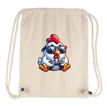 Gamer Chicken with Controller - Stanley/Stella Recycled Gym Bag - natural - Front