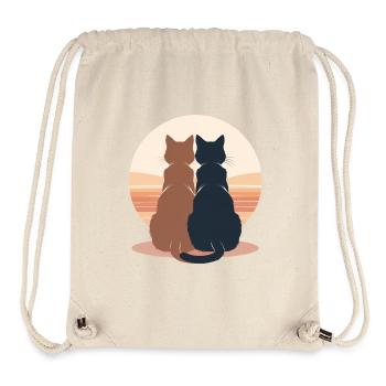 Zwei Katzen am Sonnenuntergang - Stanley/Stella recycelter Gym Bag - Naturweiß - Vorne