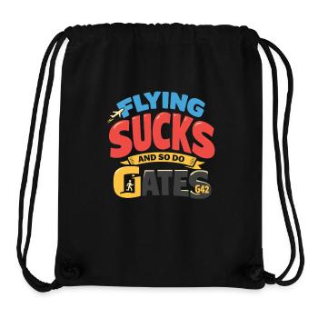 Reiseangst-humor, Flughafen-chaos, Fliegen Ist - Stanley/Stella recycelter Gym Bag - Schwarz - Vorne