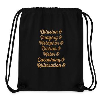 Literarische Mittel der Goldschrift Typografie - Stanley/Stella recycelter Gym Bag - Schwarz - Vorne