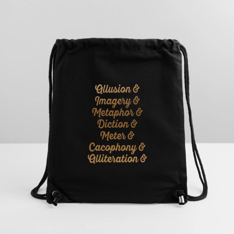 Gold Script Literary Devices Typography Stanley/Stella Recycled Gym Bag