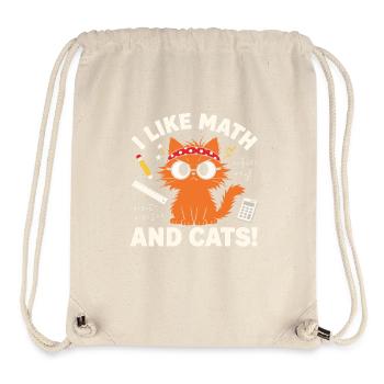 Ich mag Mathe und Cats lustige Lehrerin Katze - Stanley/Stella recycelter Gym Bag - Naturweiß - Vorne