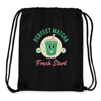 Perfect Matcha Fresh Start Matcha Tea Lover Green - Stanley/Stella recycelter Gym Bag - Schwarz - Vorne