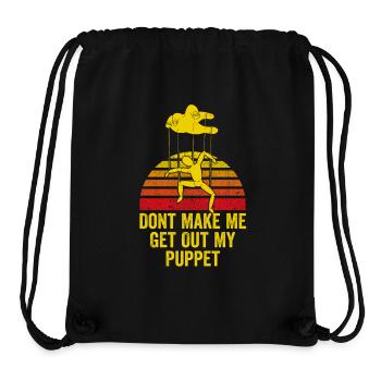 Puppet On Strings Retro-Grafik - Stanley/Stella recycelter Gym Bag - Schwarz - Vorne