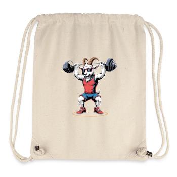Starke Bodybuilding Ziege beim Kniebeugen - Stanley/Stella recycelter Gym Bag - Naturweiß - Vorne