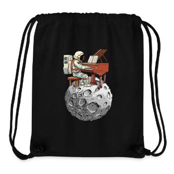 Astronaut Piano auf dem Mond - Stanley/Stella recycelter Gym Bag - Schwarz - Vorne