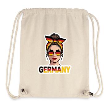 Deutschland Mädchen mit der Flagge Sonnenbrille - Stanley/Stella recycelter Gym Bag - Naturweiß - Vorne