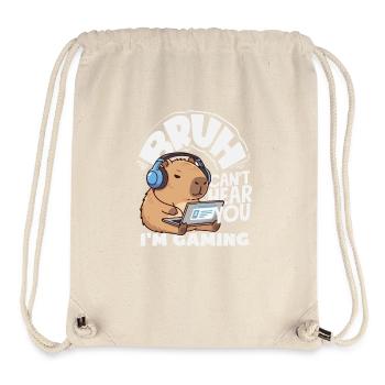 Frérot, je ne t’entends pas jouer au capybara mignon - Sac à cordon recyclé Stanley/Stella - blanc naturel - Devant