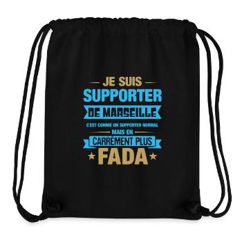 Supporter De Marseille En Carrément Plus Fada - Sac à cordon recyclé Stanley/Stella - noir - Devant