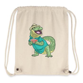 Jeu de cartes de poker Crocodile - Sac à cordon recyclé Stanley/Stella - blanc naturel - Devant