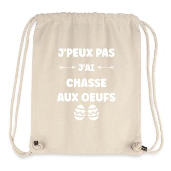 PâqueS chasse aux oeufs - Sac à cordon recyclé Stanley/Stella - blanc naturel - Devant