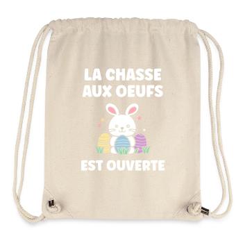 chasse aux oeufs - Sac à cordon recyclé Stanley/Stella - blanc naturel - Devant