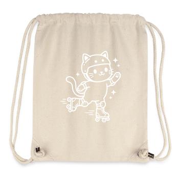 Rollschuh Kawaii Katze - Stanley/Stella recycelter Gym Bag - Naturweiß - Vorne