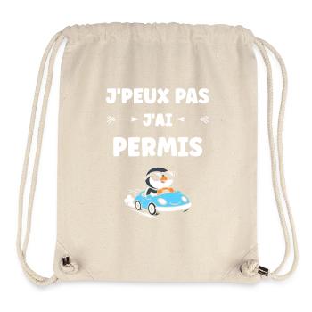 Humour permis de conduire - Sac à cordon recyclé Stanley/Stella - blanc naturel - Devant
