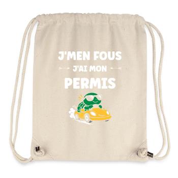 Humour permis de conduire - Sac à cordon recyclé Stanley/Stella - blanc naturel - Devant