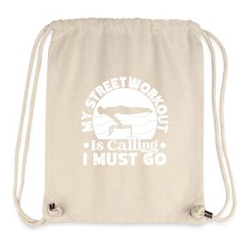 Gym Junkies Streetworkout Calling Must Go - Stanley/Stella recycelter Gym Bag - Naturweiß - Vorne